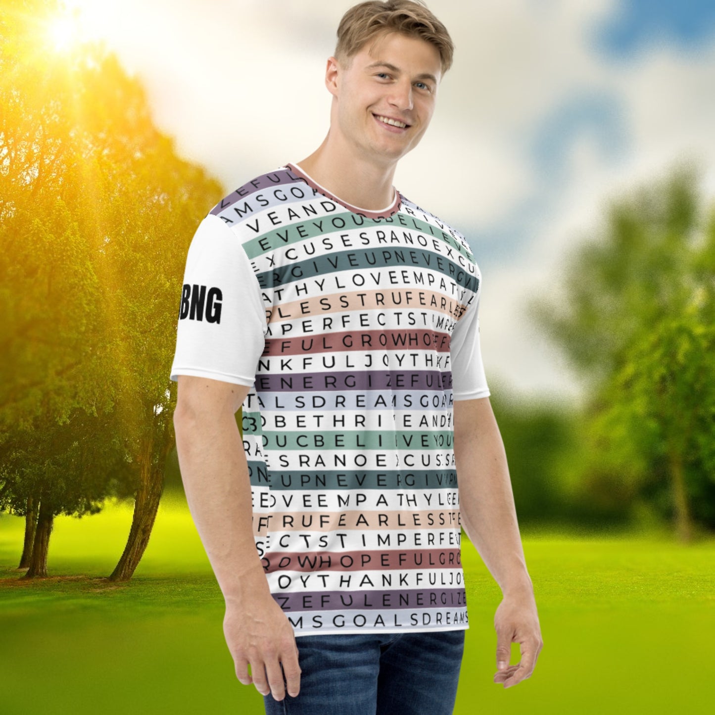 Scramble & Style: Unisex Crew Neck T-Shirt with Positivity words - Find your daily motivation booster - Fun scramble game - Unique design