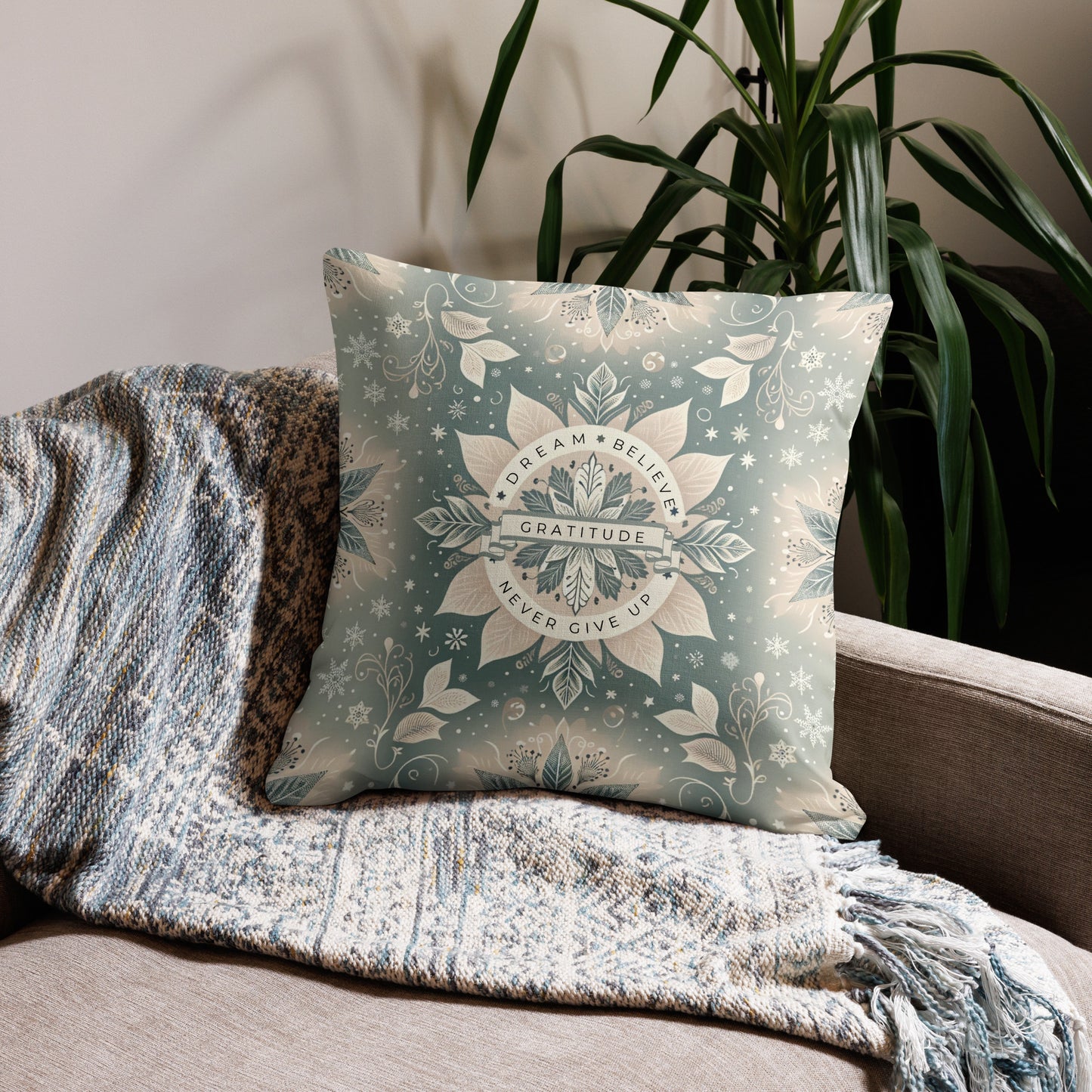 Winter Wonderland Inspirational Pillow Case - 18x18 & 22x22 Sizes