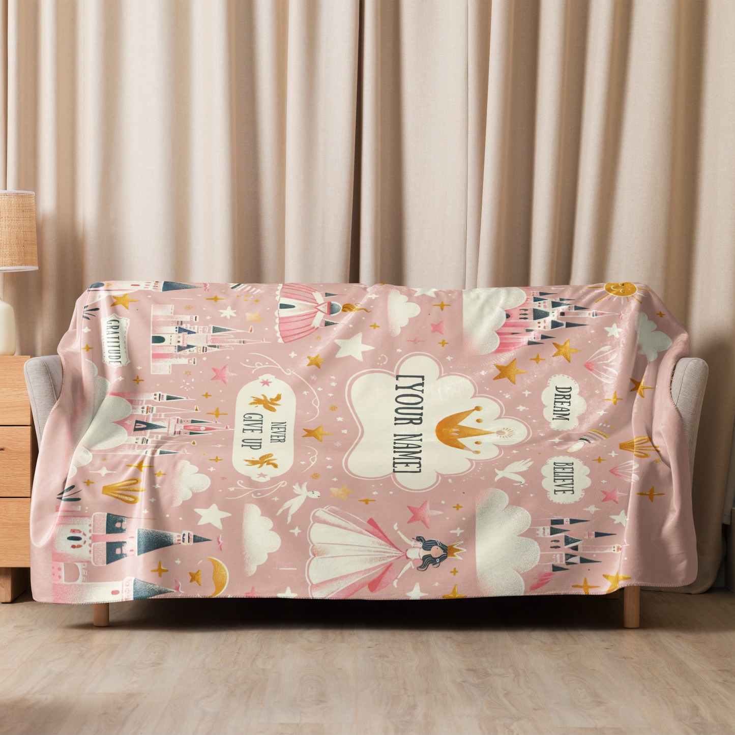 Enchanted Princess Personalized Sherpa Blanket