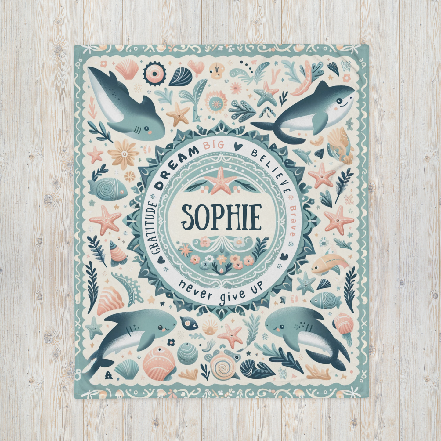 Personalized Ocean Wonders Throw Blanket