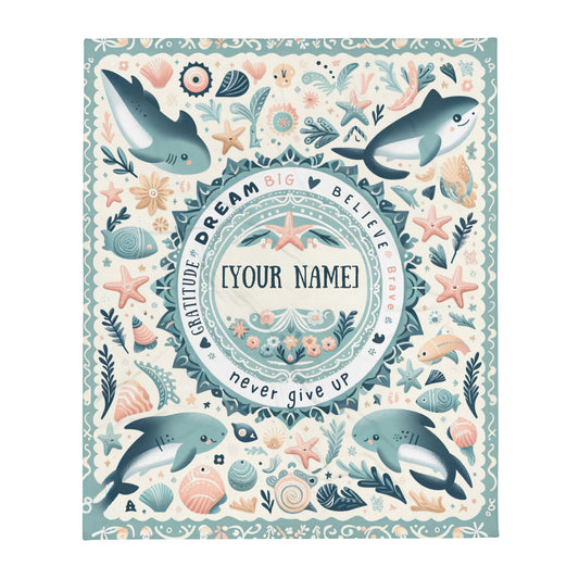 Personalized Ocean Wonders Throw Blanket