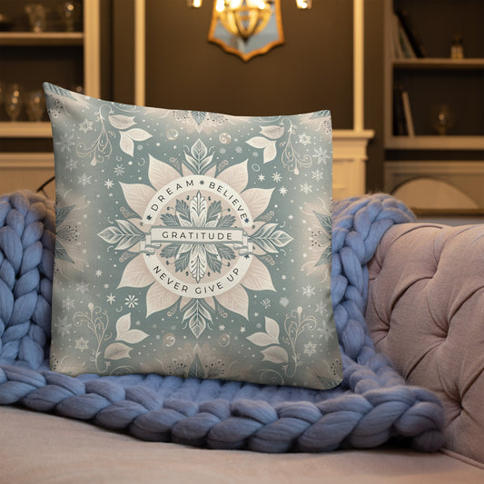 Winter Wonderland Inspirational Premium Pillow - 18x18 & 22x22 Sizes