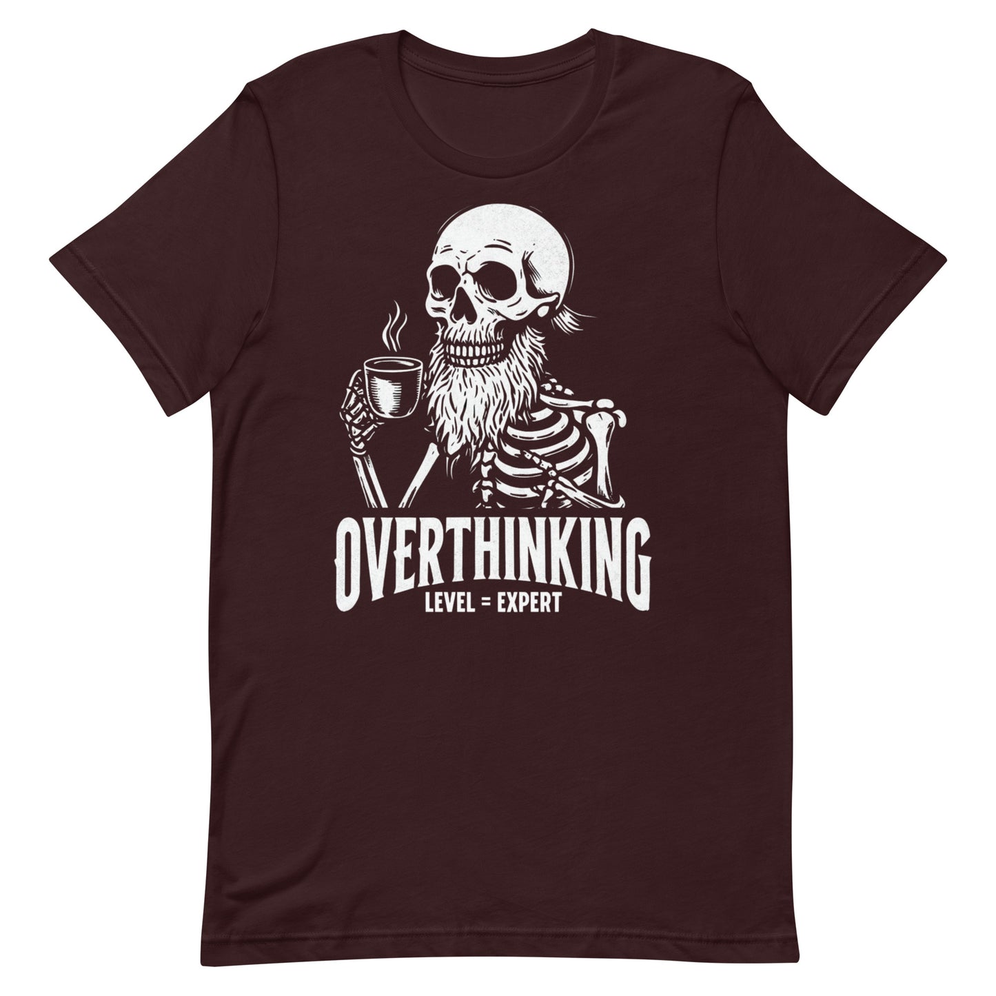 Overthinking Expert Unisex Tee – Funny Skeleton Shirt